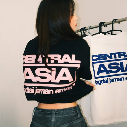 American Light Luxury Tops Trendy Brand Printed Cotton T-shirts Men Harajuku Y2K High Street Casual Oversize Short-sleeved Women