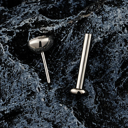 Right Grand ASTM F136 Titanium 18G/16G Threadless Push Pin Flat Back Stud 2/2.5/3/4mm CZ Cartilage Tragus Helix Nose Piercing