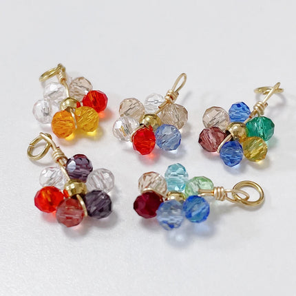 20pcs Stainless Steel Flower Imitation Pearl Beads Charms Pendants for Jewelry Making DIY Handmade Necklace Bracelet Accessories