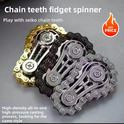 Sprocket Flywheel Flywheel Flying Top Flying Disk Anti-Anxiety Ornaments Metal Bicycle Chain EDC Rotating Flying Disk Adult Toy