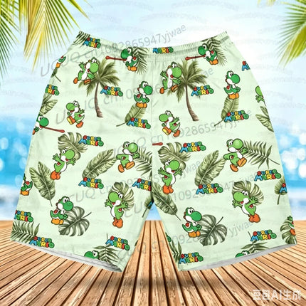 Summer Quick-Drying Beach Shorts Yoshi Mario Printed Swimming Pools Gyms and Outdoor Sport Shorts for Beach