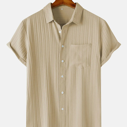 Men's  Comfortable Shirt Summer Beach Men's Shirt   Men's Short Sleeve Shirts  Solid Color Casual Short Sleeve Shirt