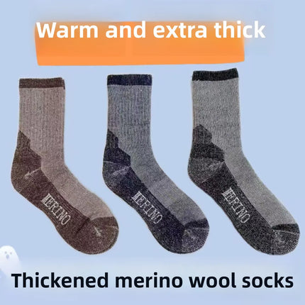 100% Merino Wool Socks Mid-Calf Men's Socks Absorbent Business Autumn Winter Warm Breathable Casual Socks Home Direct Supply