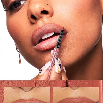 QIBEST Matte Lip Liner Set 12 Colors Nude Shades Lipliner Pen Waterproof Lip Contouring Pencils Lasting Makeup Kits Lipstick Pen
