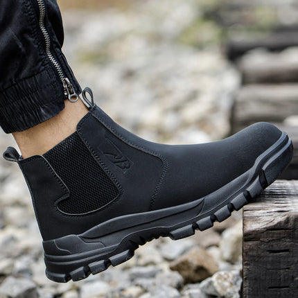 Water Proof Safety Work Shoes For Men Steel Head Leather Boots Male Footwear Indestructible Construction Work Shoes Brown