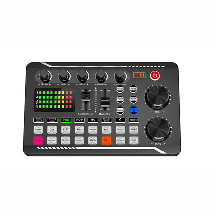 F998 Sound Card Microphone Sound Mixer Sound Card Audio Mixing Console Amplifier Live Music Mixer Amplifier Dj Equipment