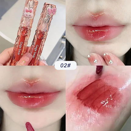 Gege Bear Crystal Mirror Water Lip Gloss Hydrating and Ultra-Moisturizing High Shine Glossy Lip Tint for Fuller Lips