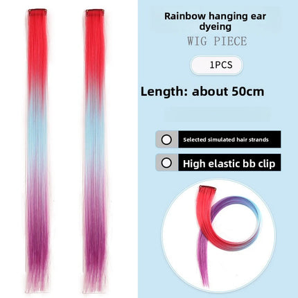 Three-color gradientSparkle Hair Extensions Clip In Rainbow Synthetic Sparkle Hair Tinsel Heat Resistant Sparkle Hair Extensions