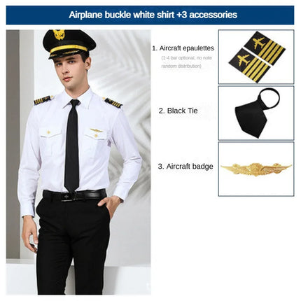 2026 Air Force Pilot Uniform Men's Shirt Long Sleeves Flying Clothes Aviation Clothes Uniform Square Collar Other Mate