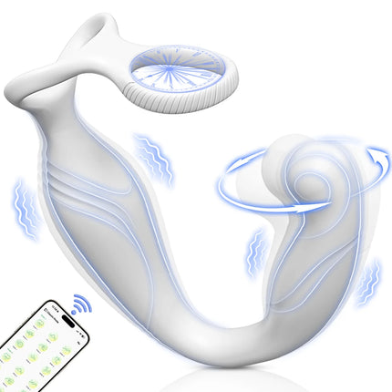 Male Rotating Prostate Massager Anal Vibrator Sex Toys Dual Penis Ring Cock Rings Anal Butt Plug Vibrators Anal Toys for Men 18+