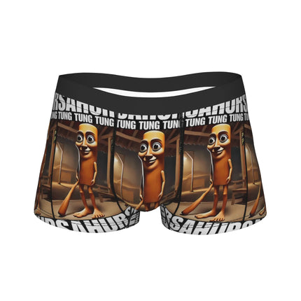 Hot Boxer Tung Tung Tung Sahur Shorts Panties Briefs Man Underwear Italian Brainrot Meme Polyester Underpants for Male Plus Size