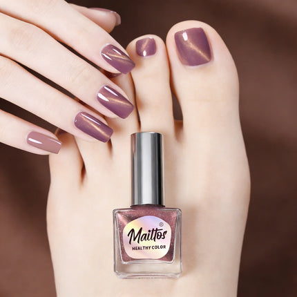 WA505 Violet - 12ml No-bake Cat's Eye Water-based Nail Polish, Odorless, With a magnet, dries quickly, no UV lamp needed, easy to peel