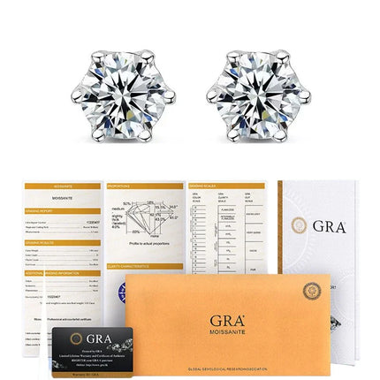 BIJOX STORY 0.5-2ct Moissanite Screw Stud Earrings D Color 925 Sterling Silver Diamond Earrings For Women Wedding Fine Jewelry