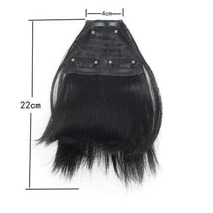 Jeedou Afro Puff Chignon with Bangs Black Hair Bun and Bangs Set Donut Bun Pad Clip-In Spherical Updo Synthetic Hairpiece