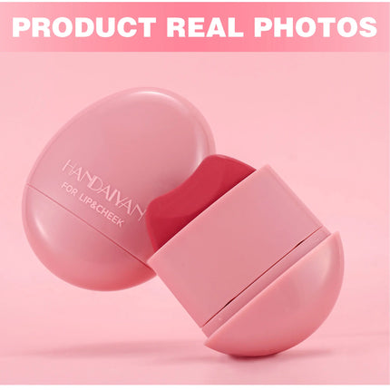 HANDAIYAN 5-Color Matte Pink Pebble Blush Waterproof & Sweat-Resistant Easy Application Dual-Use for Lips & Cheeks