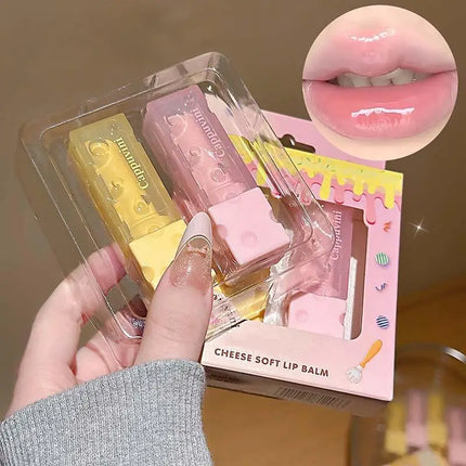 Cheese Lip Balm Set Moisturizing plumps lips reduces lip lines lip care product for smooth lips