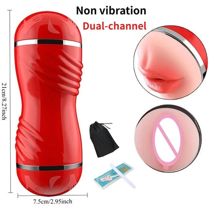 Male Masturbator Blowjob Vagina 2-in-1 Realistic Vagina Sex Toys Masturbation Cup Adult Goods for Men Sex Machine Pocket Pussy