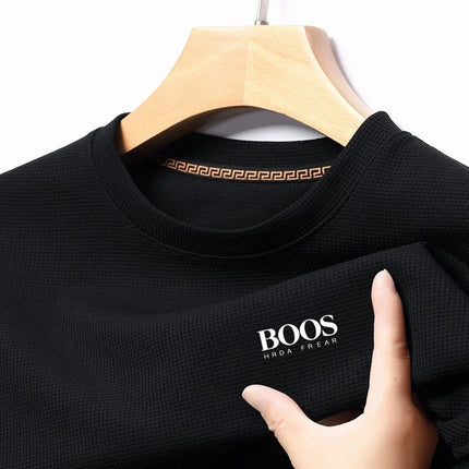 Embroidered New Summer Comfortable Round Neck Short Sleeved T-shirt, Men's Casual and Fashionable Short Sleeved Top