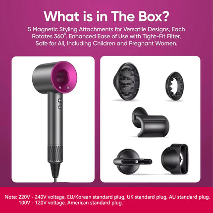 New High-speed negative ion bladeless constant temperature hair dryer Professional home-use negative ion hair dryer