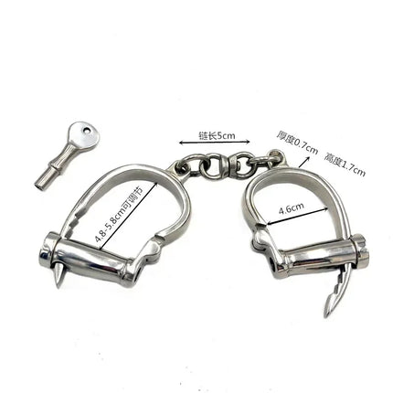 6 Types Stainless Steel Handcuff Bondage WristCuffs Slave Bondage Restraints Roleplay Lockable Adult Sex Game Toy Woman Man