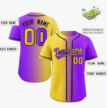 Personalize Men Women Youth Baseball Jersey Customize Button Down Sports Tee Laser Printed Sublimation Letter Number Big Size