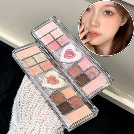 12-Color Tea Apricot Eye Makeup Palette Low Saturation Eyeshadow Palette Pearlescent Matte Shimmer Earth Color Eye Shadow Beauty