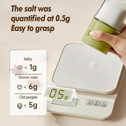 Kitchen Quantitative Salt Bottle Glass Sealed Moisture-Proof Seasoning Jar Outdoor Multi-Purpose Seasoning Box Can Adjustable