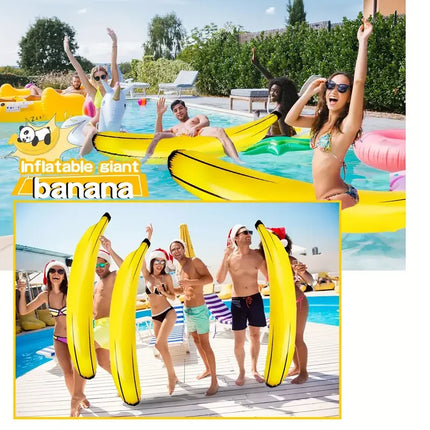 12-Pack Inflatable Bananas - Great for Bachelorette Parties, Pool Games - Durable PVC Party Supplies (No Hoops)