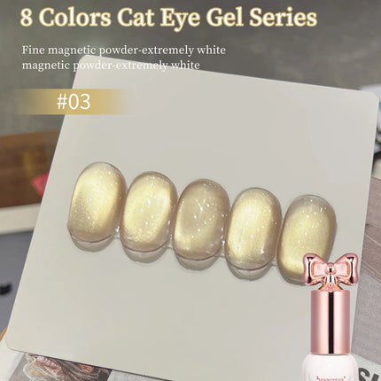 10ml Sweetheart Cat Magnetic Gel Nail Polish Soak Off UV/LED Nail Varnish Sparkling Glass Bead Cat Eye Gel Effect Nail Salon DIY