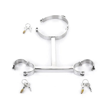 Metal Handcuffs Foot Shackles for Restraint Bdsm Gay Bondage Collar Sex Toys Set Erotic Adult Intimate Games Couple Accessories