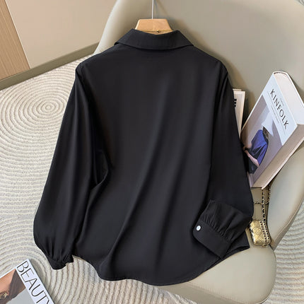 2026 Plus Size Blouses For Women Spring New Solid Long Sleeve Shirts Korean Fashion Ladies Blouse Simple Female Clothing Tops