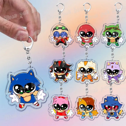 Cute Cartoon Hedgehog Keychain Accessories Bag Charms Anime Animal Meme Keychains Keyrings Jewelry Fans Gift
