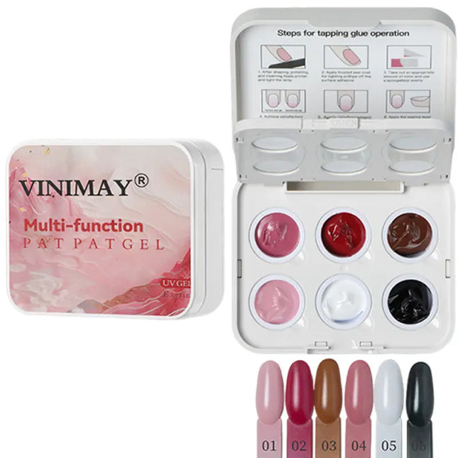 6 Colors Cushion Gradient Painting Gel Pink Ombre Patting Gel Polish UV/LED Blush Blooming Aura Manicure Gel Nail Polish Tools
