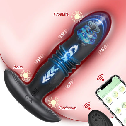Telescopic Vibrating Anal Plug APP Vibrator Wireless Remote Control Sex Toy Women's Butt Dildo Prostate Massager Anal Plug
