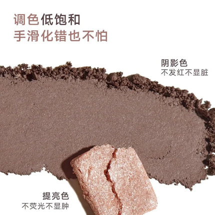 Judydoll 4 Colors Eyeshadow Palette Blush Eyeliner Eye Shadow Highlight Contour Palette Silkworm Plate Face Brighten Makeup