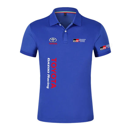 2026 Toyota GR Racing Logo Print Men's High Quality Lapel Collar Ice Silk Top Fashion Business Quick-Dry Absorb Sweat Polo Shirt