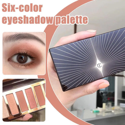 Fine Shiny Matte Milk Tea Shadow eye shadow 6 color Eyeshadow Palette Waterproof Matte Shadow Palette Student Friendly Cosmetics
