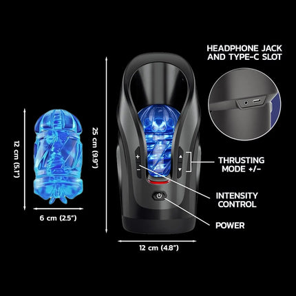 Leten Thrusting-Pro Automatic Telescopic 75MM Powerful Thrusting Vagina High Speed Intellegent Voice Masturbator Sex Toy for Men