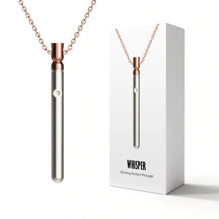 Necklace Bullet Vibrators Rechargeable Portable Stainless Steel Sliver Vibrating Pendant Massager Discreet Sex Toys For Women