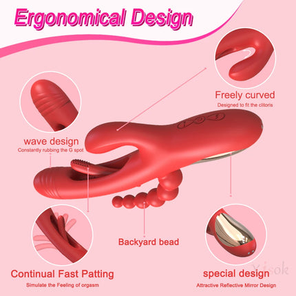 3 in 1 Tapping Flapping Vibrator for Women Clitoris Clit Sucker Stimulator Sex Toys Female Rabbit Sucking Vibrators Adult Goods