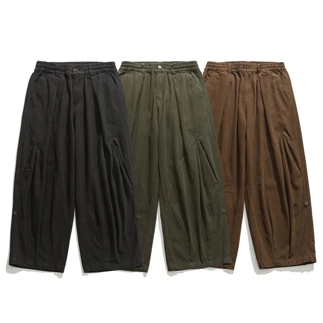 Japanese Oversized Men's and Women's Spring and Autumn Casual Wide Leg Pants, Retro Simple Straight Leg Loose Pants Unisex Style