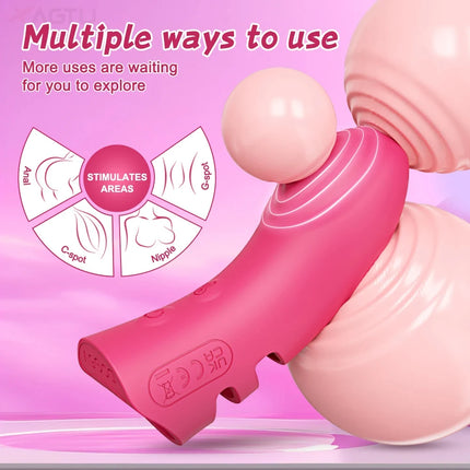 Finger Vibrator for Women Heating Vagina Vibrator Clitoris Nipples Stimulator Female Masturbator Interaction Sex Toy for Couples