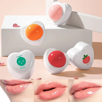 Fruit Moisturizing Hydrating Lip Balm Strawberry Peach Heart Shape Fade Lip Line Repair Lips Care Beauty and Skin Care Products