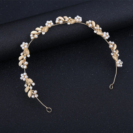 Crystal Leaf Hair Vine Band Headband Rhinestone Flower Headband Tiara For Women Bridal Wedding Hair Accessories Jewelry Headband