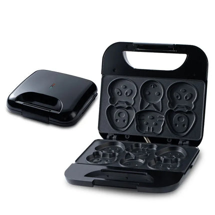 Household Cartoon Biscuit Machine US 110V Donut Machine Black 7-hole Round Cake Machine Cake Bread DIY Easy To Clean