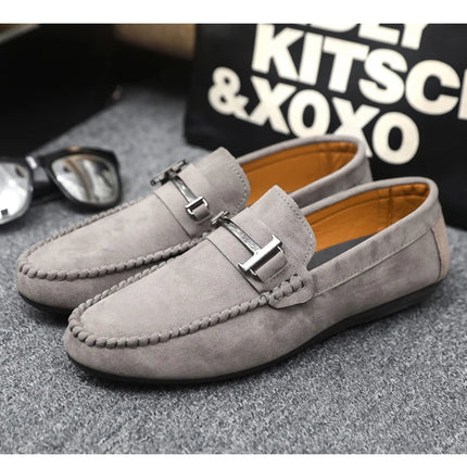 2025 Spring and Autumn driving soybean shoes business casual men's shoes versatile comfortable work shoes black and grey