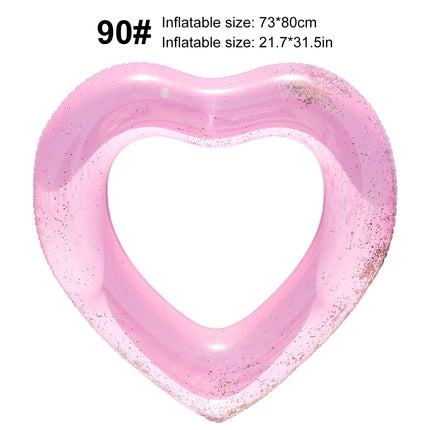 1PC Heart Shaped Inflatable Swim Ring, Float Water for Pool and Beach, Unique Summer Design Material Fun Outdoor