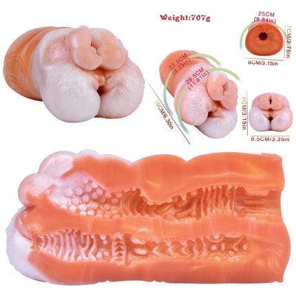 LUUK Dual Channel Animal Silicone Realistic Vaginal Pocket Pussy Male Masturbator Sex Toys Penis Stroker For Men Masturbation