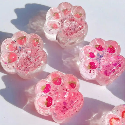 Squishy Fruit Cat Paw Fidget Toys Soft Pinch Cute Cat Paw Slow Rebound Pinch Stress Relief Squeeze Toy for Adults Gifts