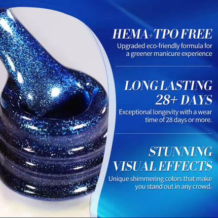 10ML 1-10PCS Hot Selling Blue Nails Glass Bead Whitening Deep Blue Magnet Cat Eye Nail Polish Gel French Tip Nails Nail Supplies